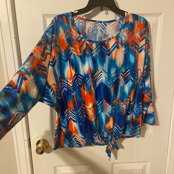 new directions Tops - New Directions Large Vibrant Blue and Orange Women's Top